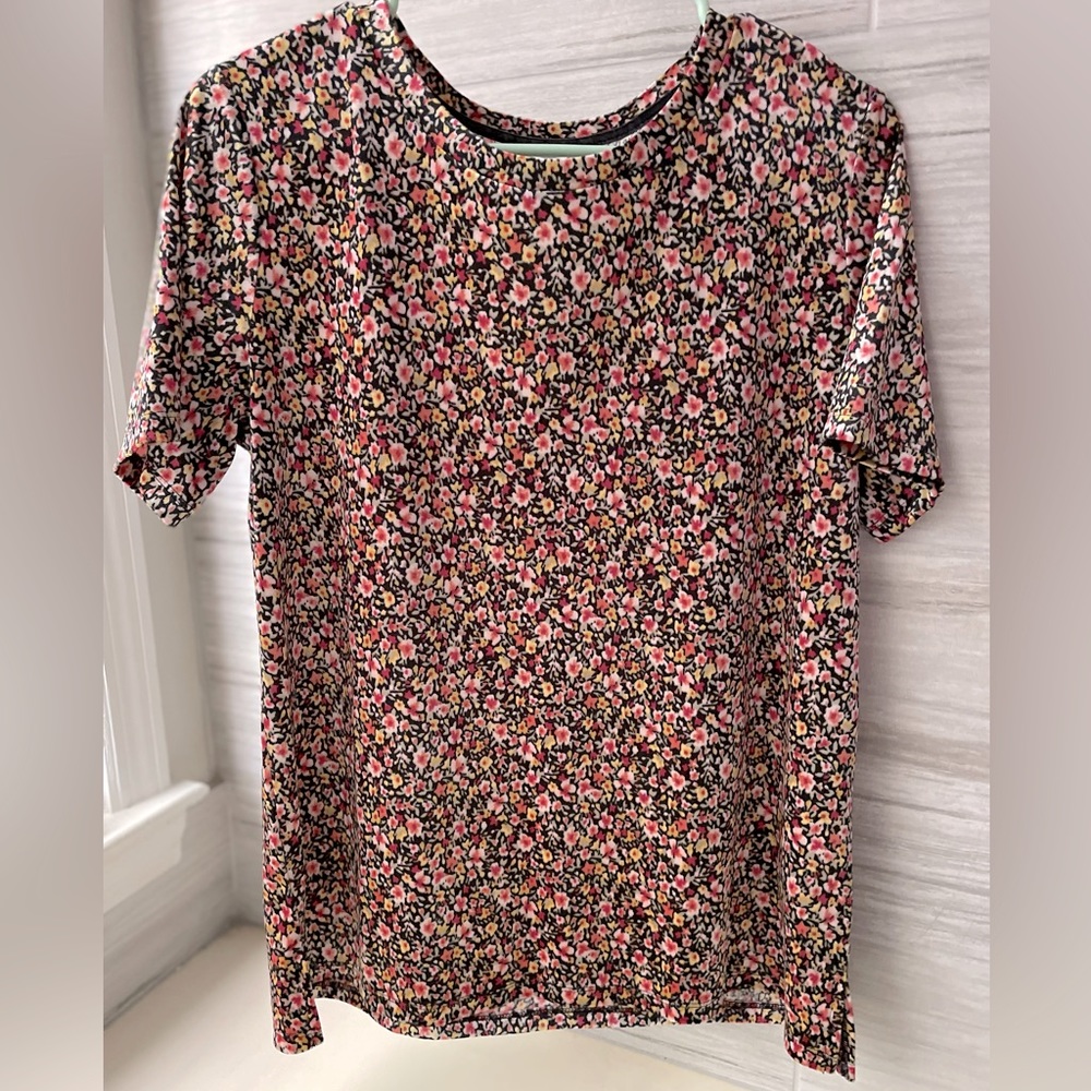 Velvet flower short sleeve